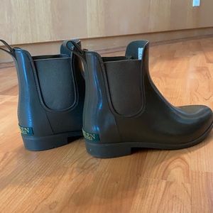 Ralph Lauren green ankle rain boots Chelsea